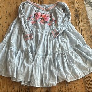 Free People Sunbeams Floral Embroidered Off Shoulder Mini Dress